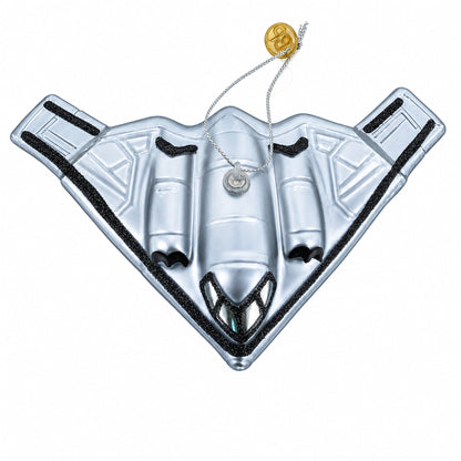 Sleek Stealth Bomber B-2 Glass Christmas Ornament