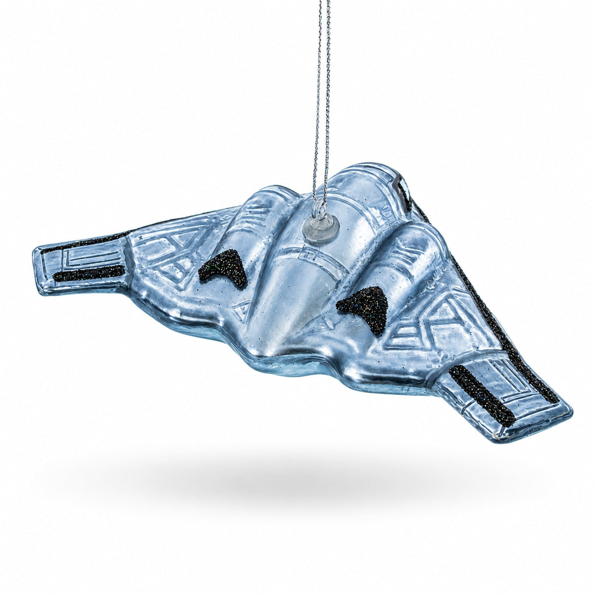 Sleek Stealth Bomber B-2 Glass Christmas Ornament
