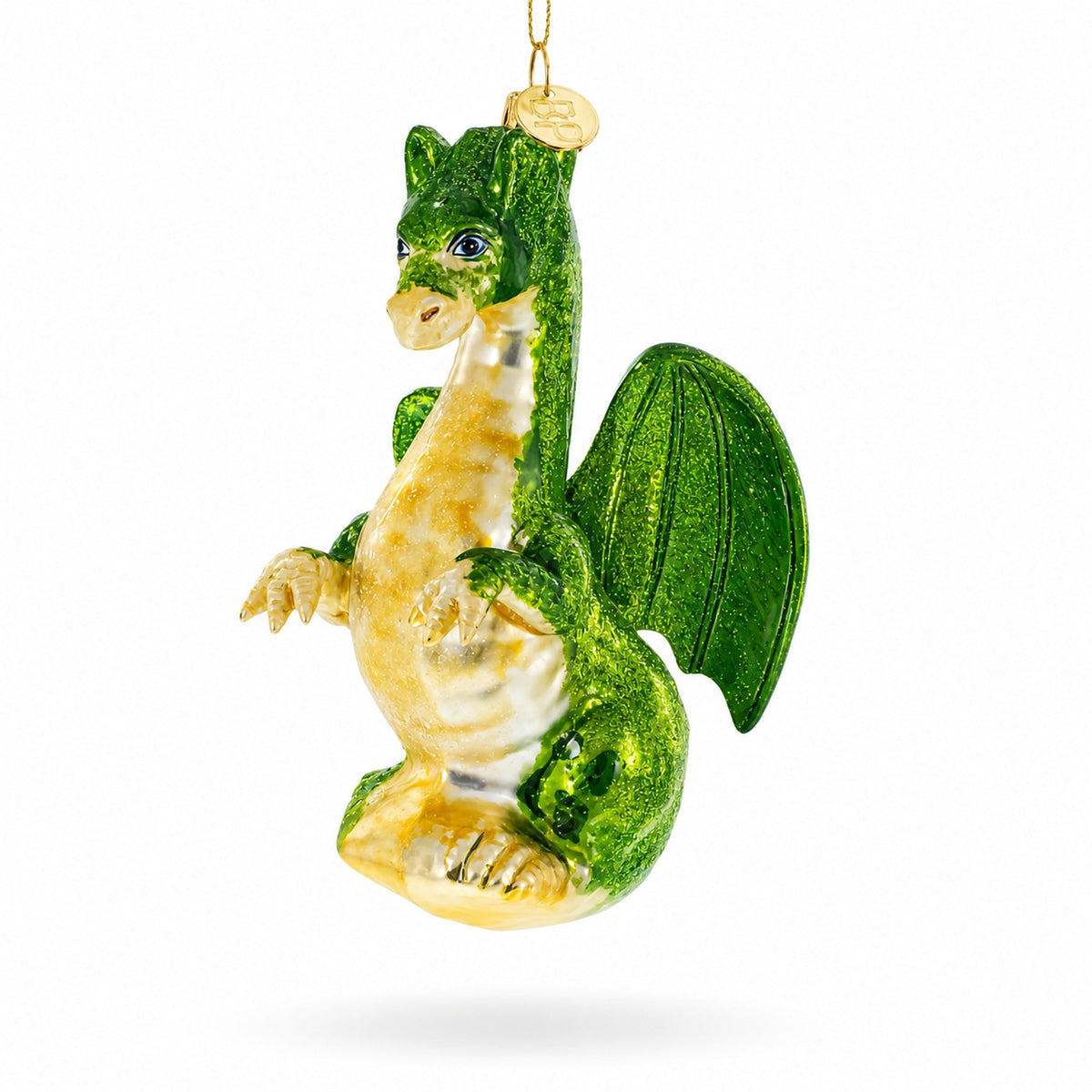 Flying Dragon Glass Christmas Ornament