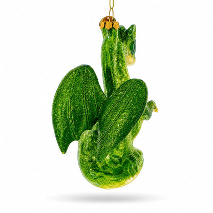 Flying Dragon Glass Christmas Ornament