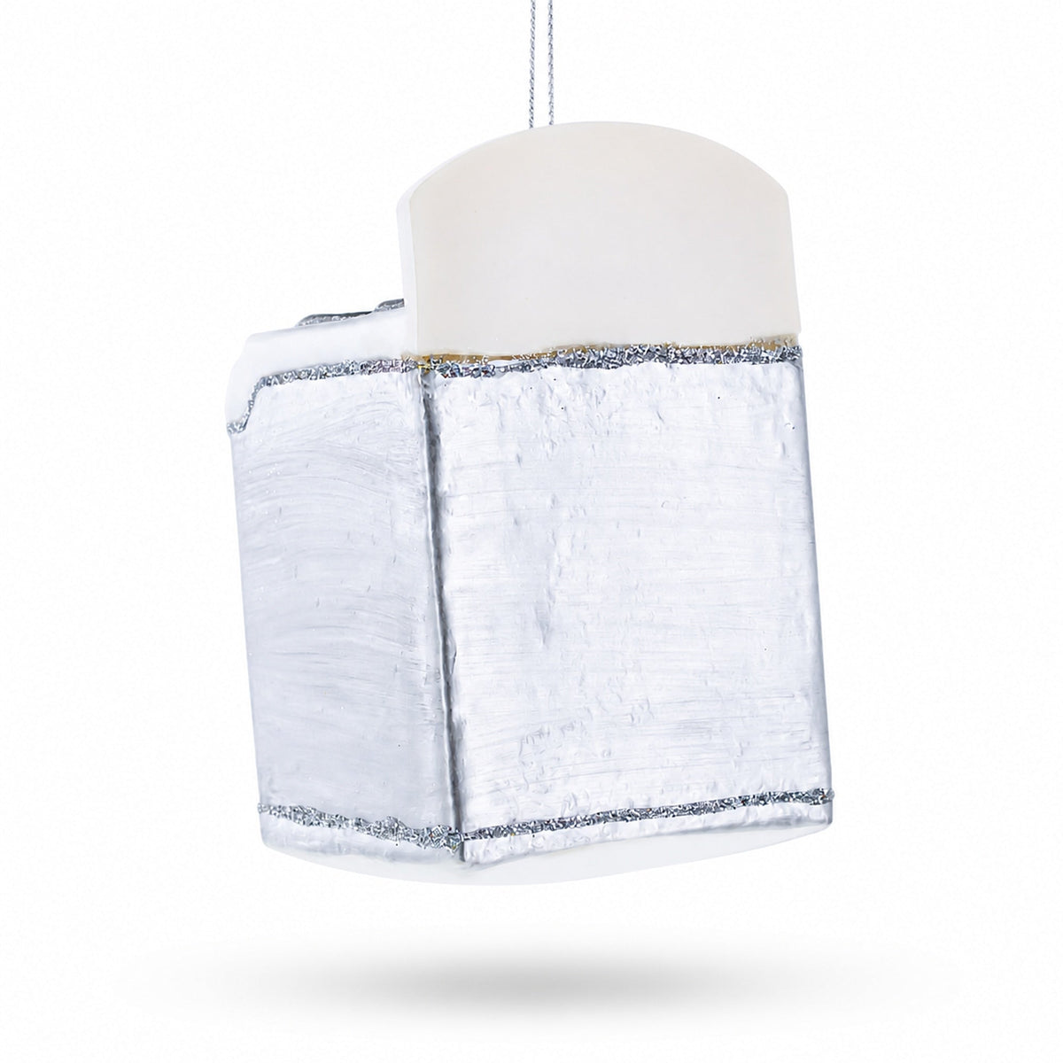 Silver Oven Stove Range Glass Christmas Ornament