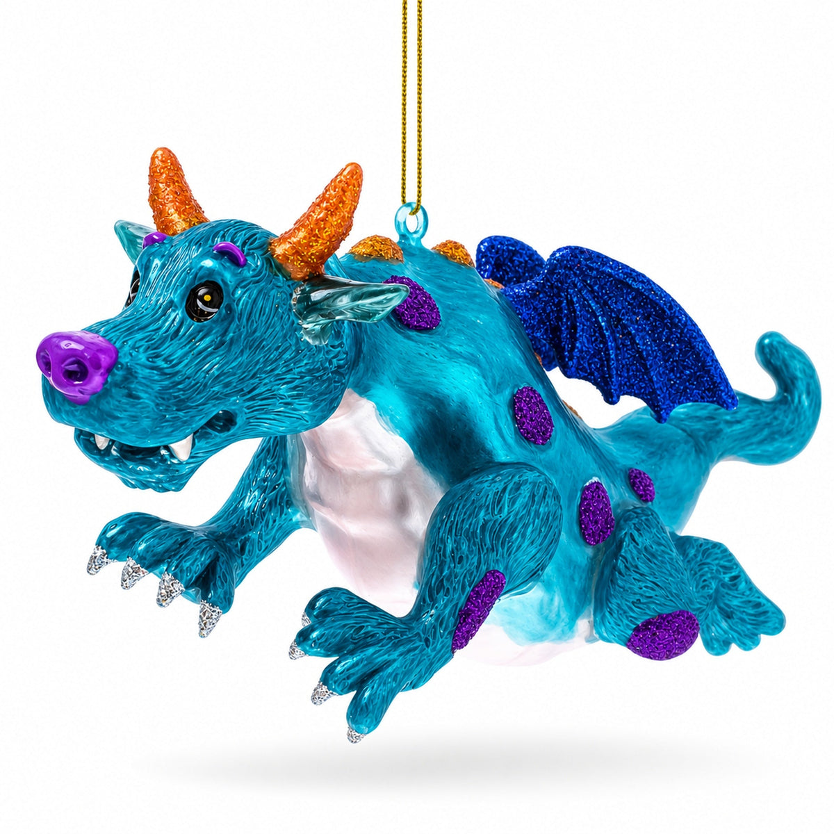 Flying Dragon Glass Christmas Ornament