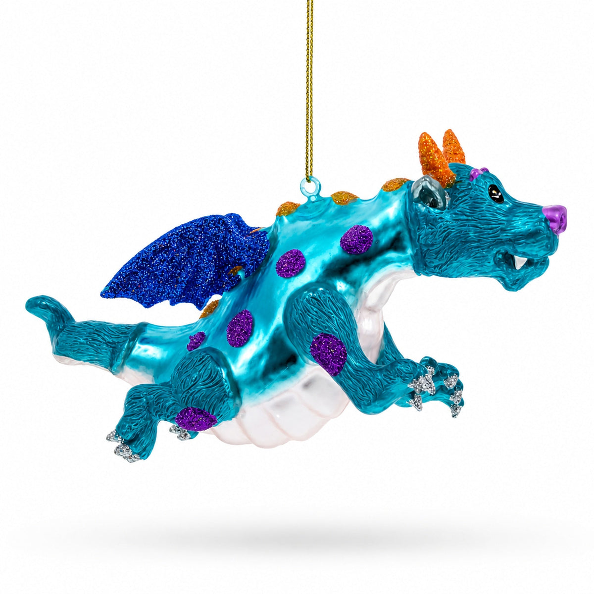 Flying Dragon Glass Christmas Ornament