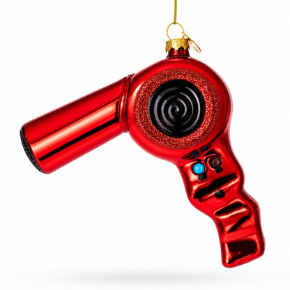 Hair Dryer Glass Christmas Ornament