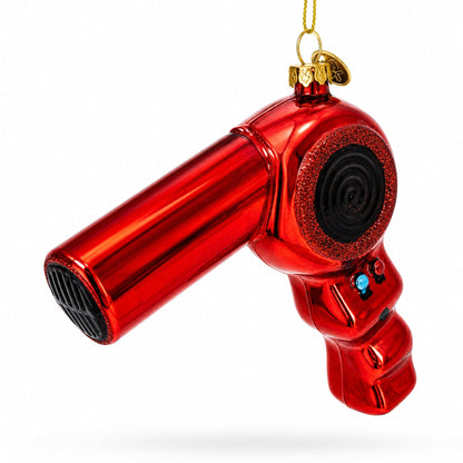 Hair Dryer Glass Christmas Ornament