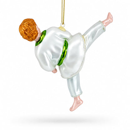 Judo Martial Arts Glass Christmas Ornament