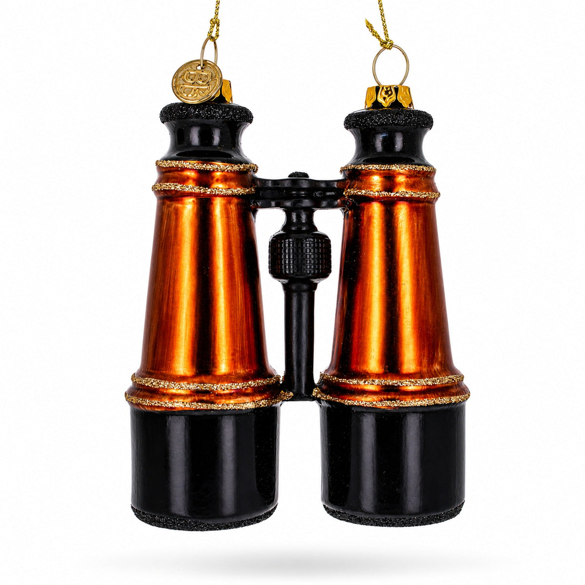 Adventurous Binoculars Glass Christmas Ornament