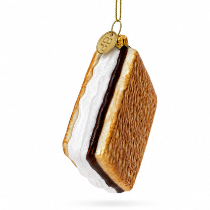 Chocolate-Dipped Cookie or Biscuit Glass Christmas Ornament