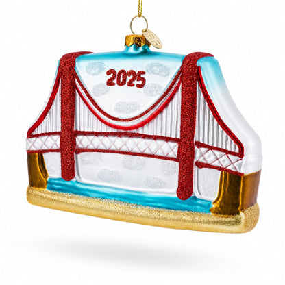 Golden Gate Bridge, San Francisco, California Glass Christmas Ornament