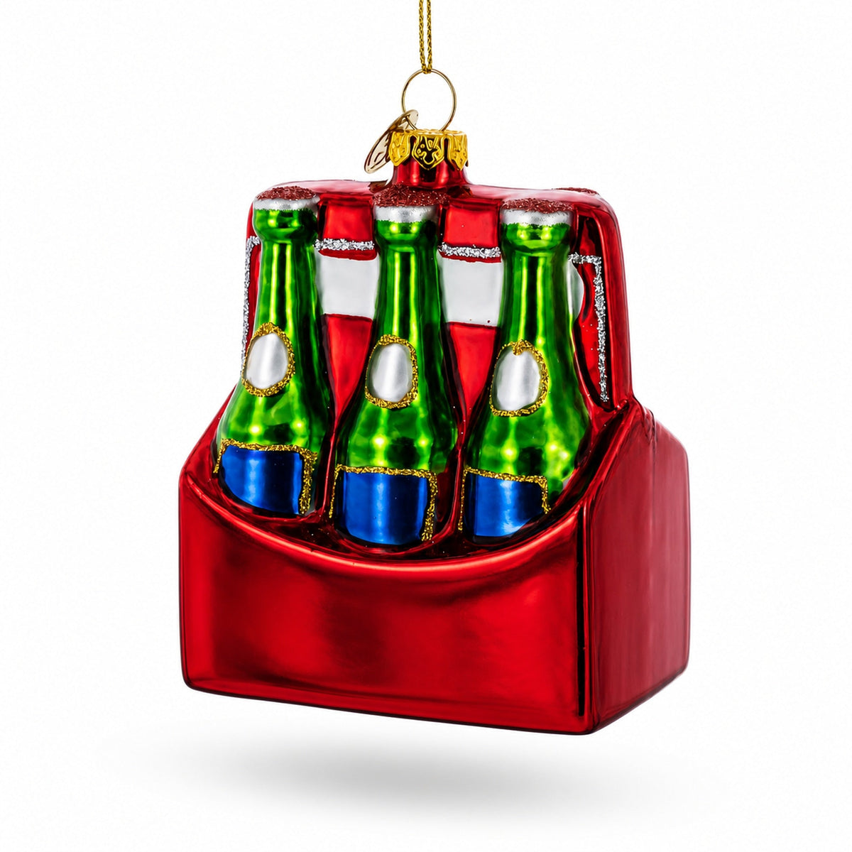 Beer Six Pack Glass Christmas Ornament
