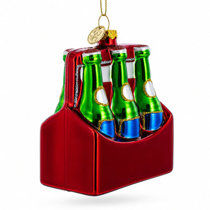 Beer Six Pack Glass Christmas Ornament