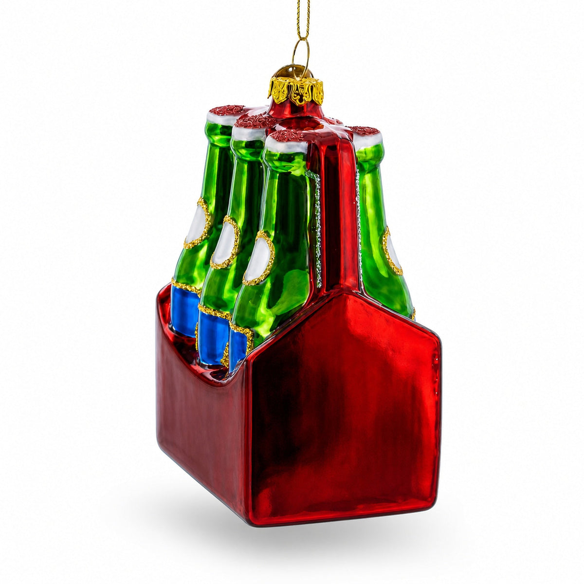Beer Six Pack Glass Christmas Ornament