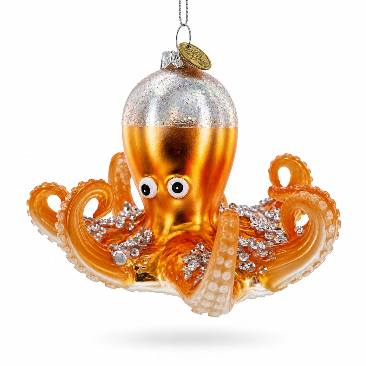 Octopus Glass Christmas Ornament