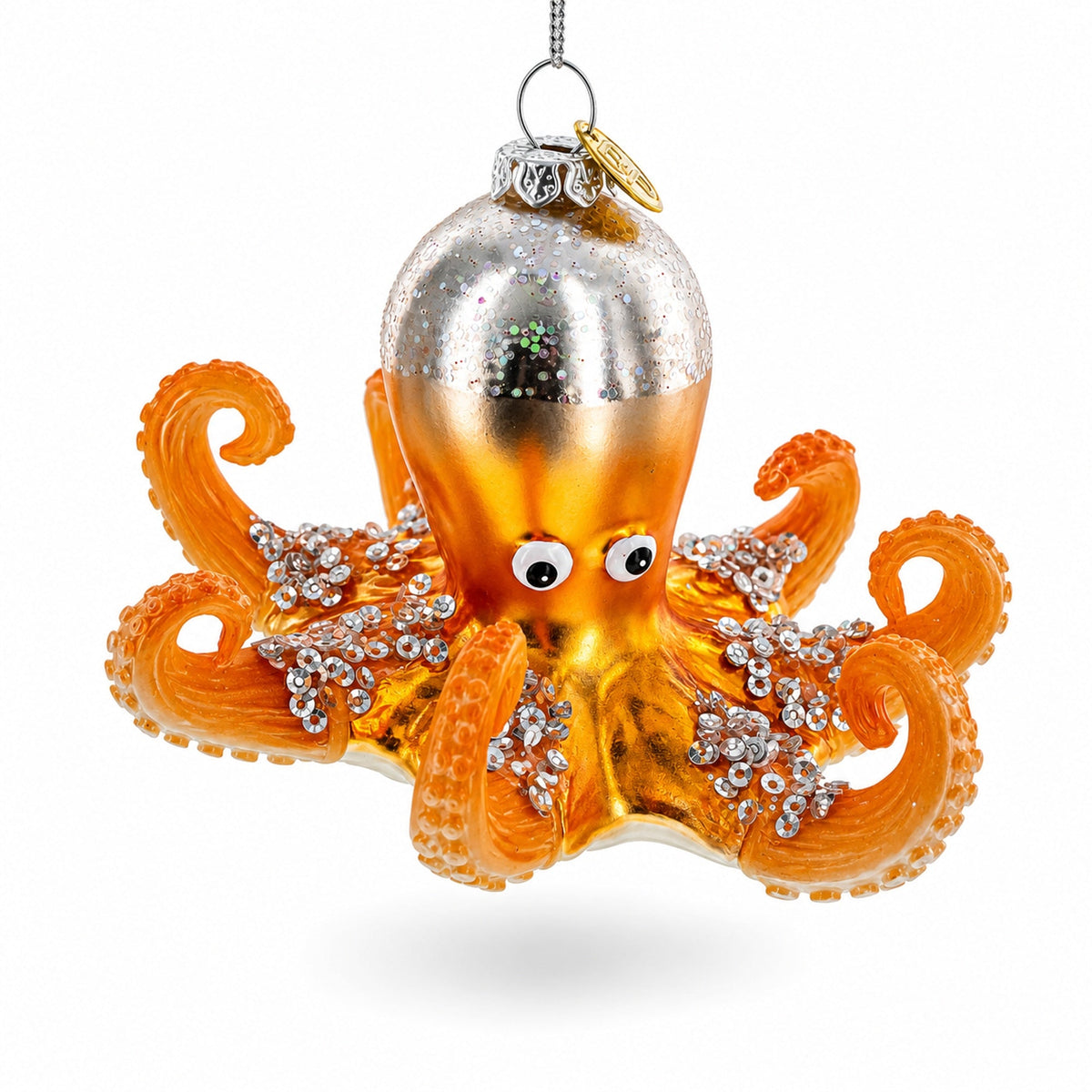Octopus Glass Christmas Ornament