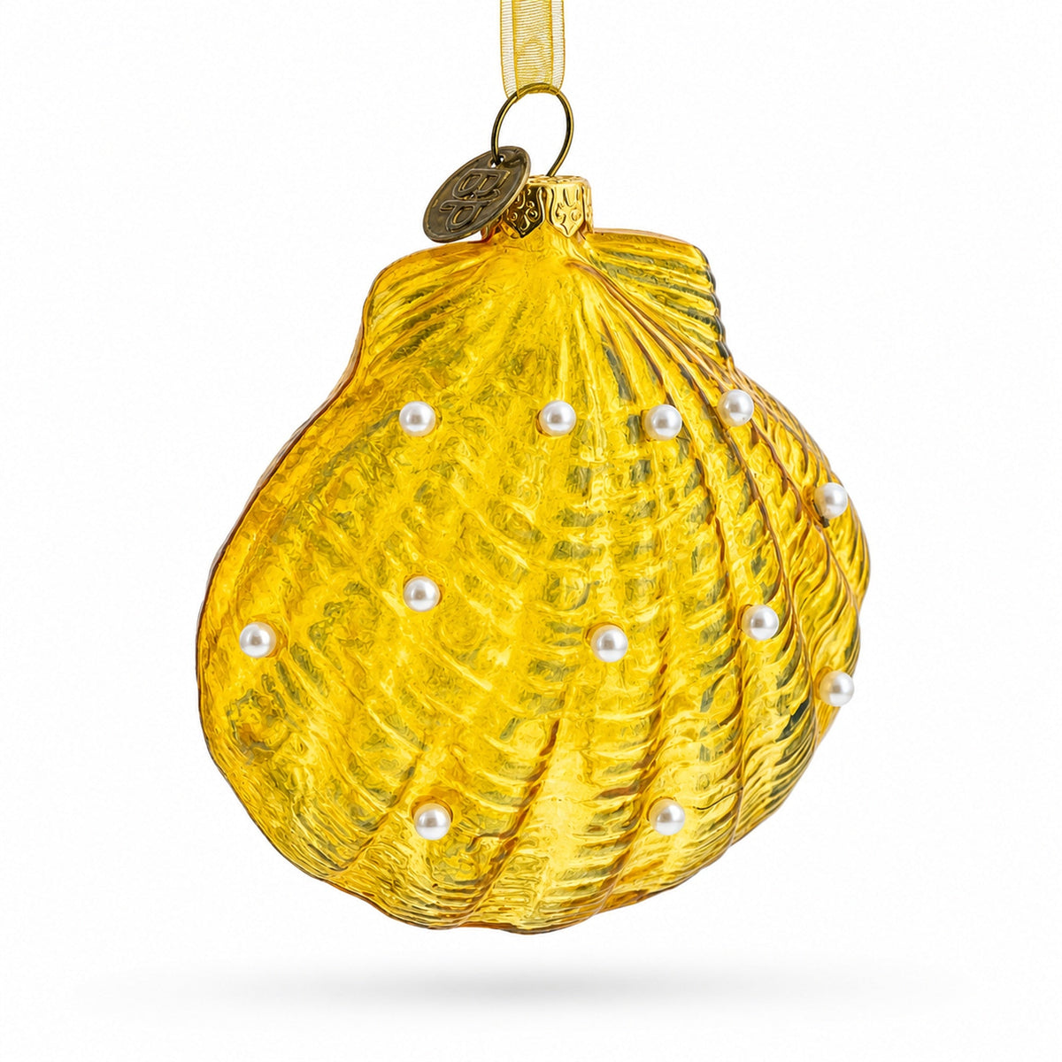 Sea Shell Glass Christmas Ornament