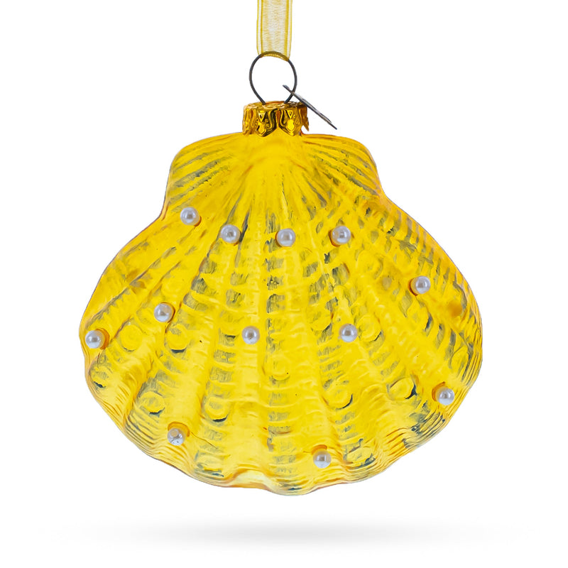 Sea Shell Glass Christmas Ornament