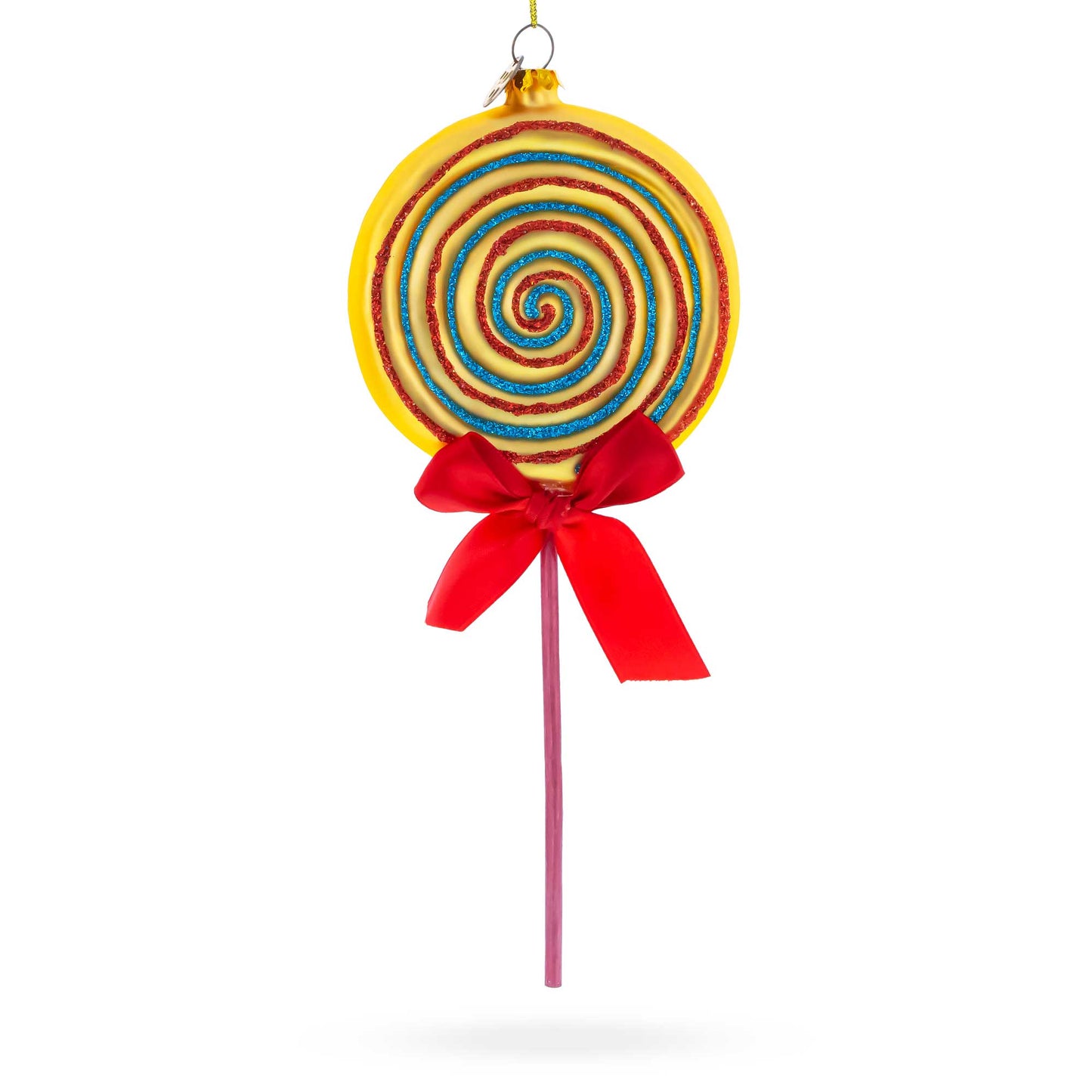 Lollipop on Stick Glass Christmas Ornament