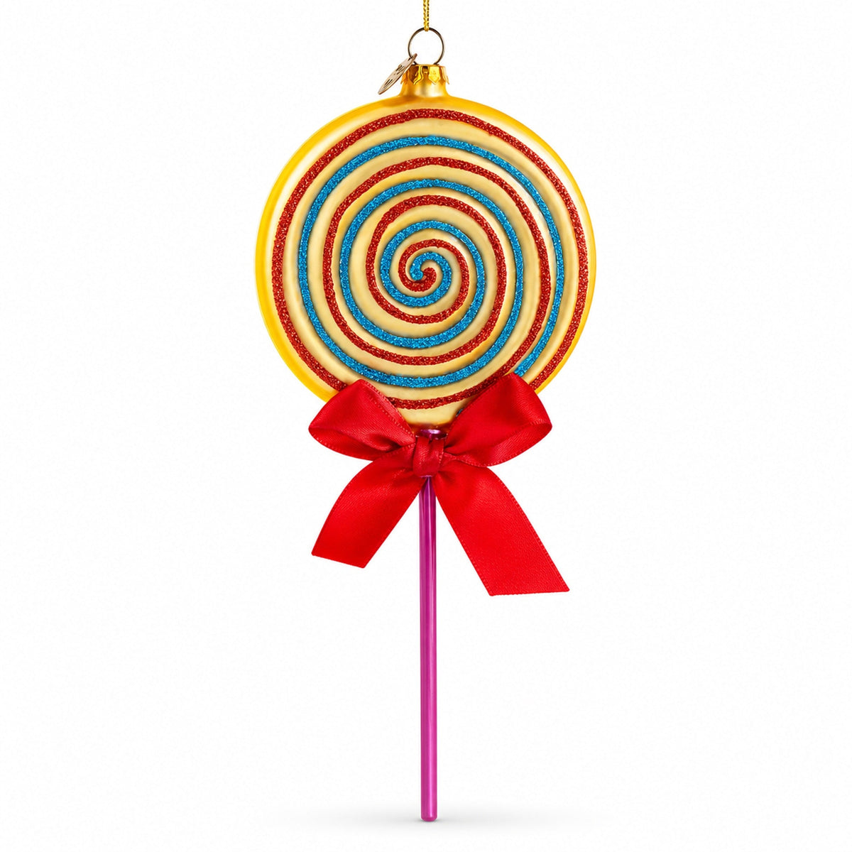 Lollipop on Stick Glass Christmas Ornament