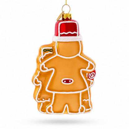 Gingerbread Family Glass Christmas Ornament