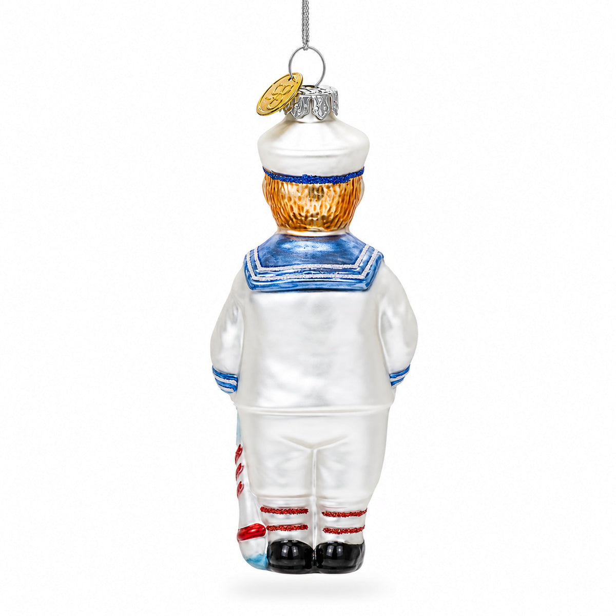 Nautical Sailor Glass Christmas Ornament