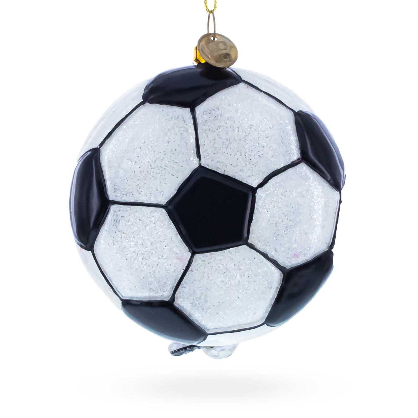 Football Player Glass Christmas Ornament