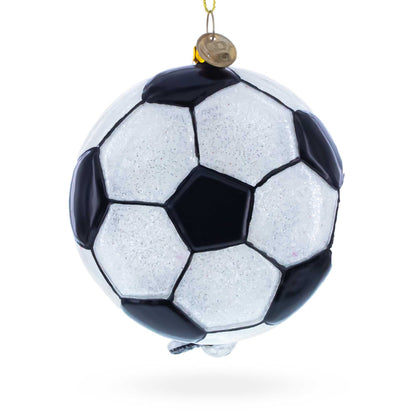 Football Player Glass Christmas Ornament