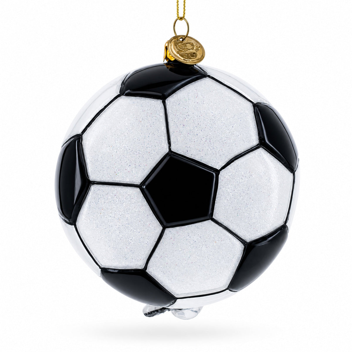 Football Player Glass Christmas Ornament