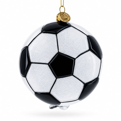 Football Player Glass Christmas Ornament