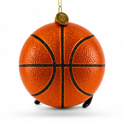 Basketball Player Glass Christmas Ornament