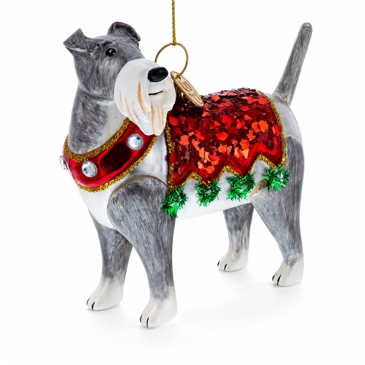 Irish Terrier Glass Christmas Ornament