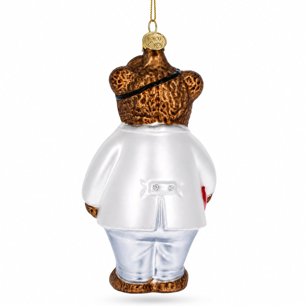 Doctor Bear Glass Christmas Ornament