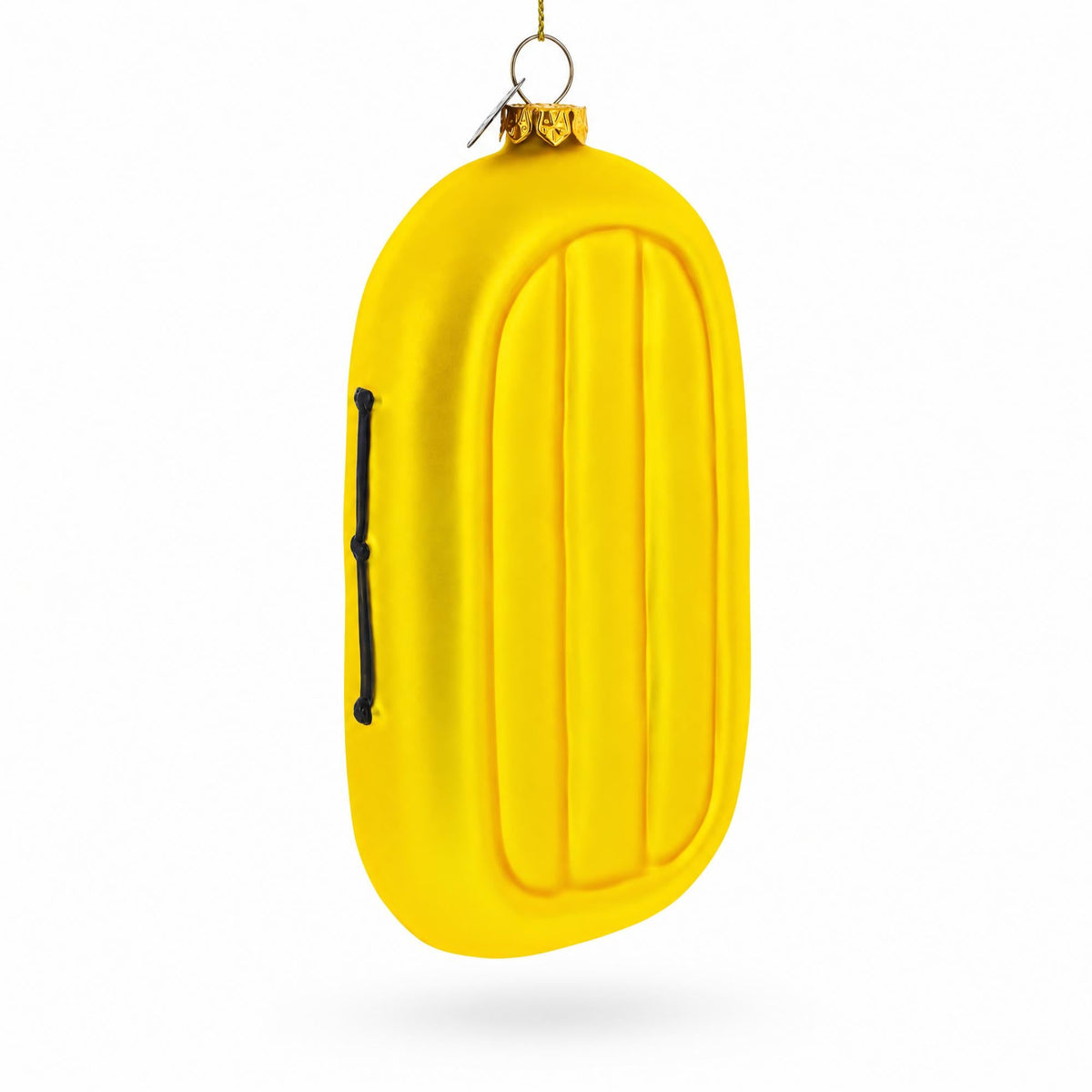 Sunny Yellow Rubber Boat Glass Christmas Ornament