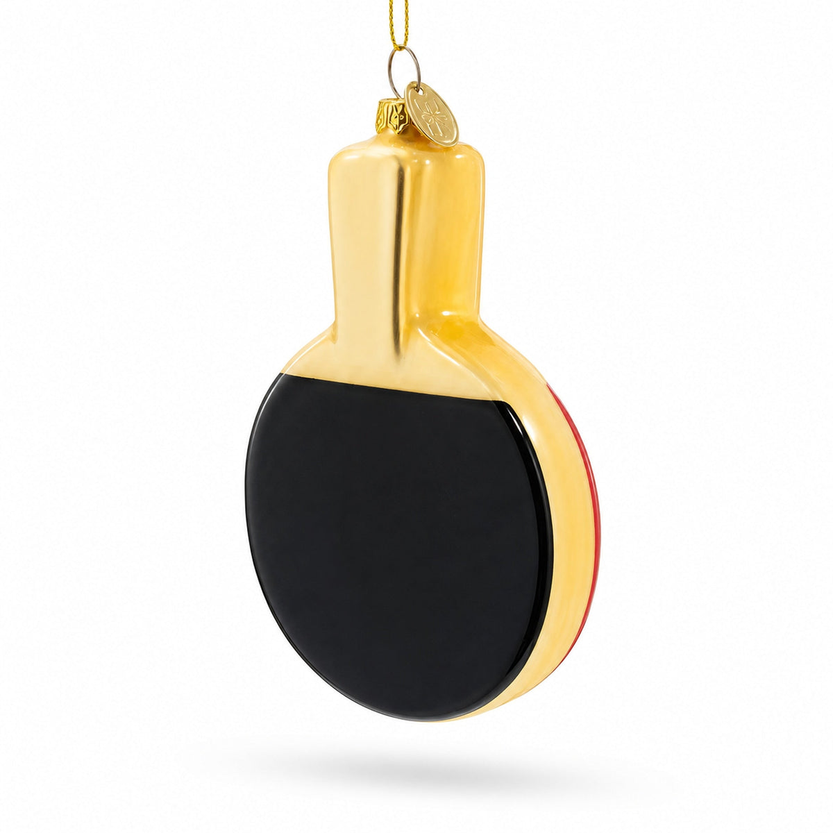 Ping-Pong Paddle Glass Christmas Ornament