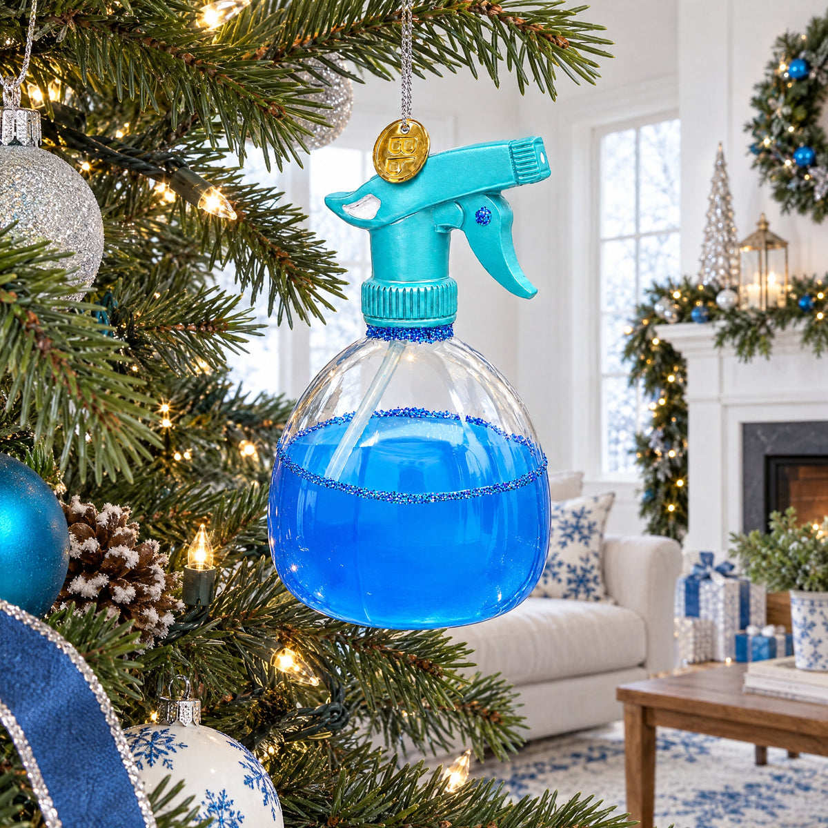 Window Cleaning Spray Glass Christmas Ornament
