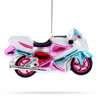 Motorcycle Glass Christmas Ornament