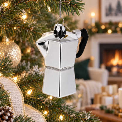 Espresso Maker Coffee Lover Glass Ornament Glass Christmas Ornament
