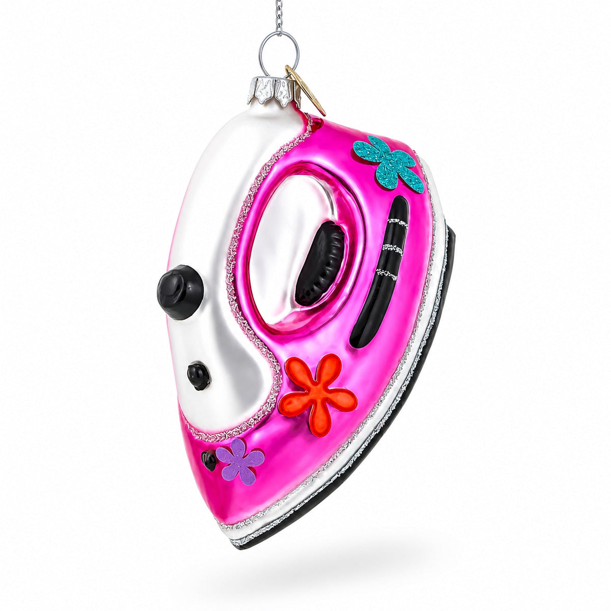 Pink Iron Glass Christmas Ornament