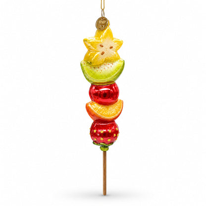 Fruit Medley on a Stick Glass Christmas Ornament