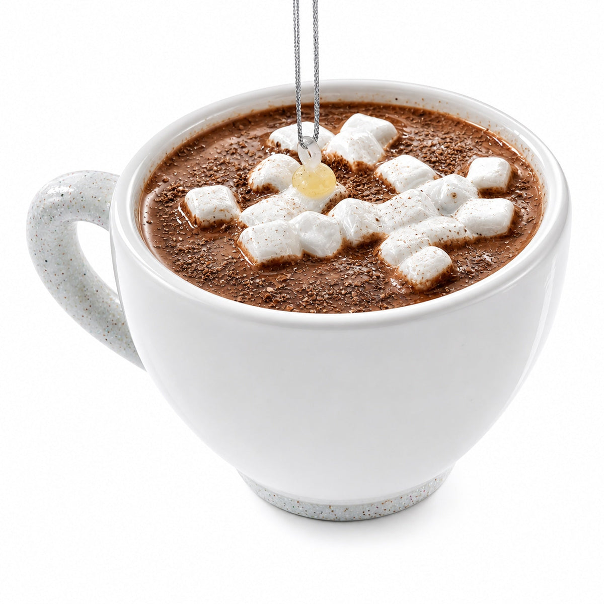 Hot Cocoa Cup Glass Christmas Ornament