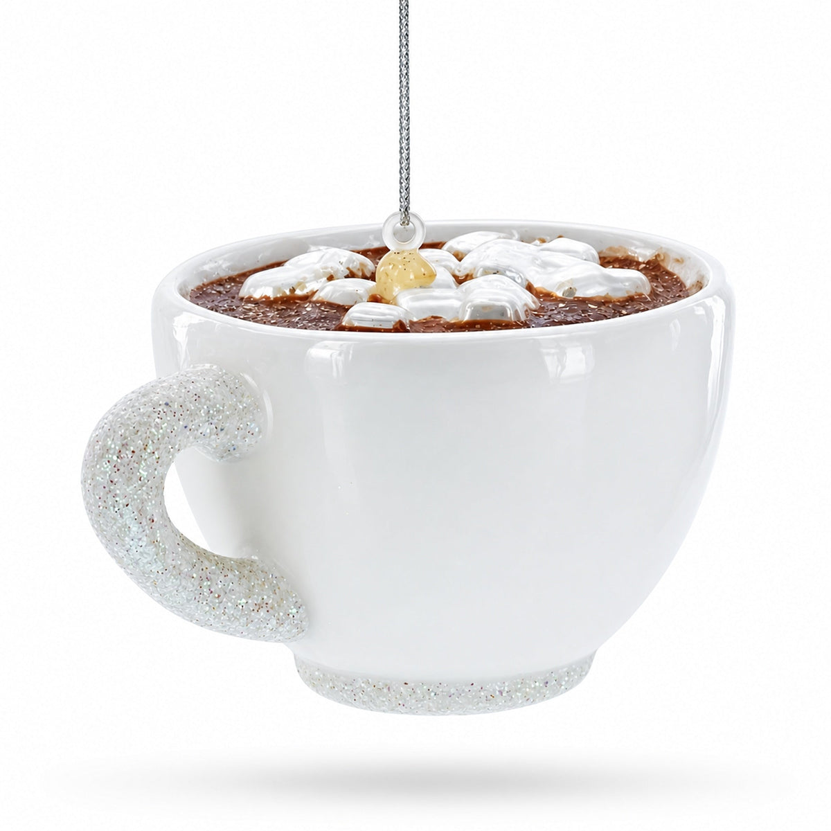 Hot Cocoa Cup Glass Christmas Ornament