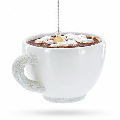 Hot Cocoa Cup Glass Christmas Ornament