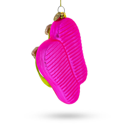 Pink Flip Flops Slippers Glass Christmas Ornament
