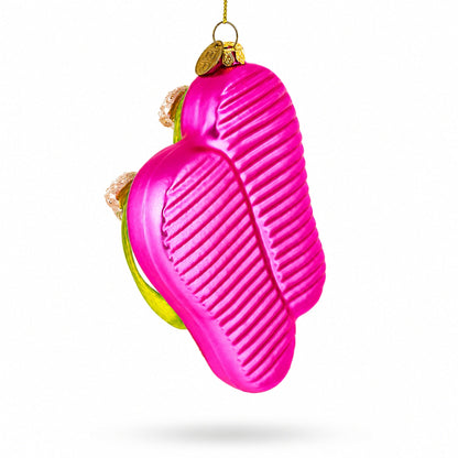 Pink Flip Flops Slippers Glass Christmas Ornament