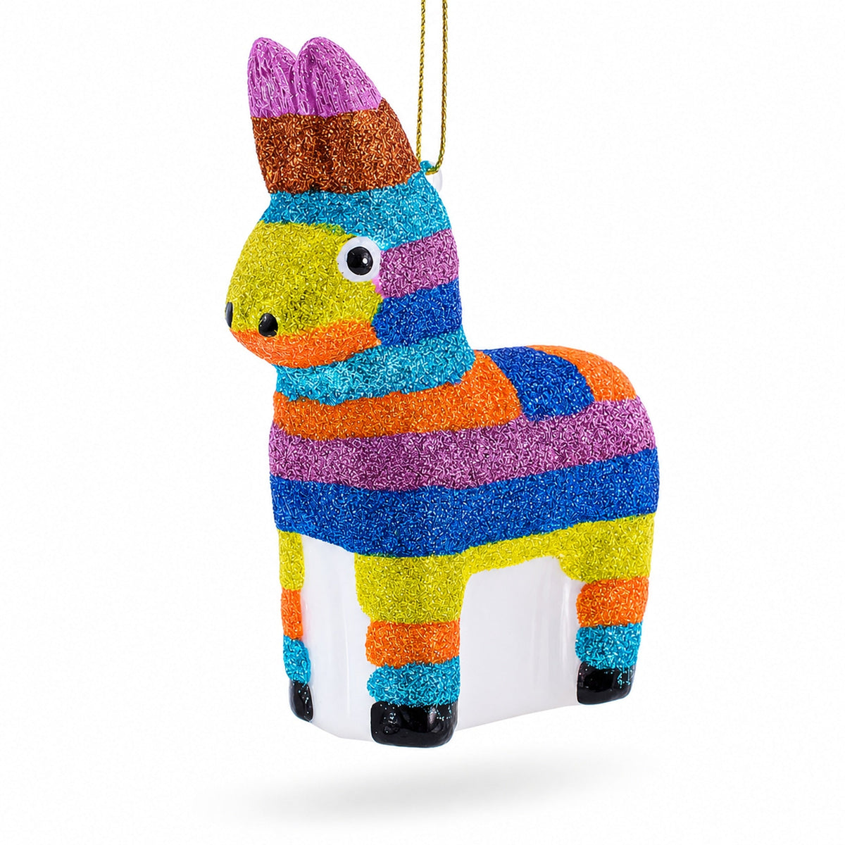 Donkey Pinata Glass Christmas Ornament