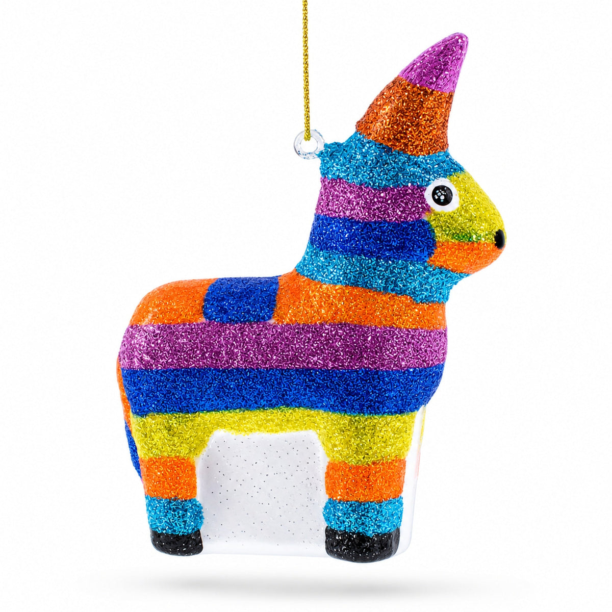 Donkey Pinata Glass Christmas Ornament