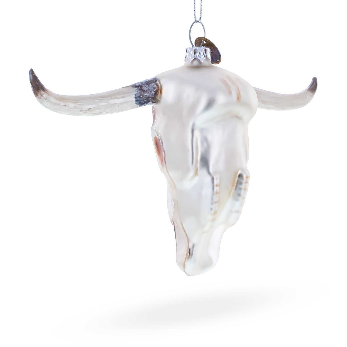 Cow Skull Glass Christmas Ornament