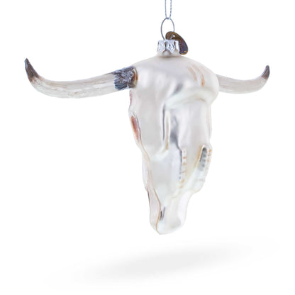 Cow Skull Glass Christmas Ornament