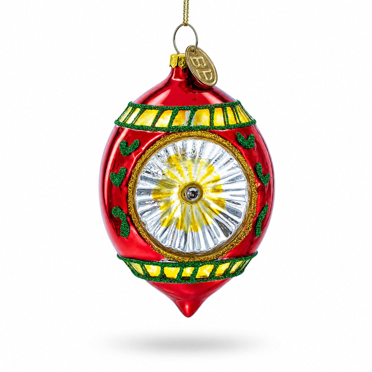 Vintage-Inspired Retro Reflector Glass Christmas Ornament