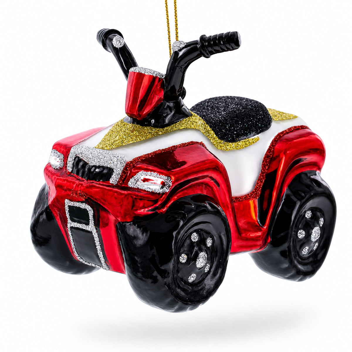 Adventurous ATV Off-road Glass Christmas Ornament
