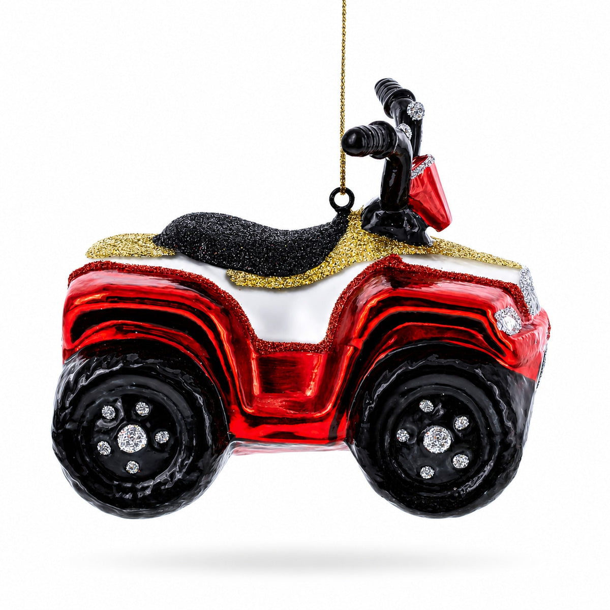 Adventurous ATV Off-road Glass Christmas Ornament